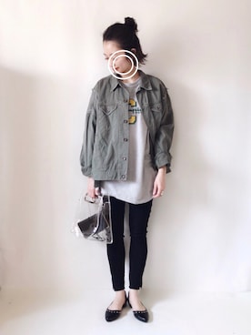 「niko and...（ニコアンド）のアイテム（ブルゾン）」を使った、TOMOKAさん（レディース・162cm）の春コーディネート