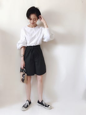 「CHEAP MONDAY（チープマンデイ）のアイテム（アクセサリー）」を使った、TOMOKAさん（レディース・162cm）の夏コーディネート