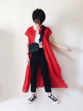 「STUDIOUS SELECT（ステュディオスセレクト）のアイテム」を使った、TOMOKAさん（レディース・162cm）の夏コーディネート