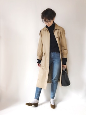 「Yves Saint Laurent（イヴサンローラン）のアイテム（ジャケット/アウター）」を使った、TOMOKAさん（レディース・162cm）の冬コーディネート