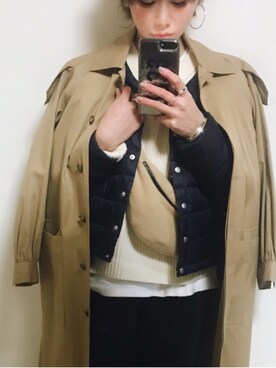 「Yves Saint Laurent（イヴサンローラン）のアイテム（ジャケット/アウター）」を使った、TOMOKAさん（レディース・162cm）の冬コーディネート