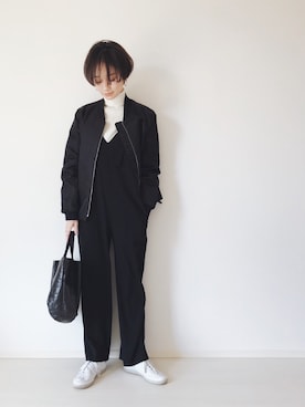 「FRAMeWORK（フレームワーク）のアイテム（オールインワン・サロペット）」を使った、TOMOKAさん（レディース・162cm）の冬コーディネート