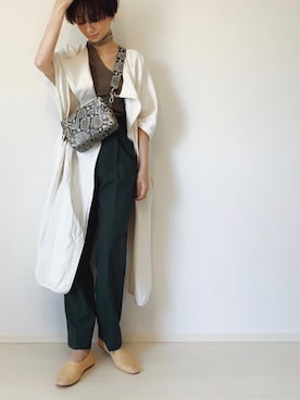 「TODAYFUL（トゥデイフル）のアイテム（その他アウター）」を使った、TOMOKAさん（レディース・162cm）の春コーディネート