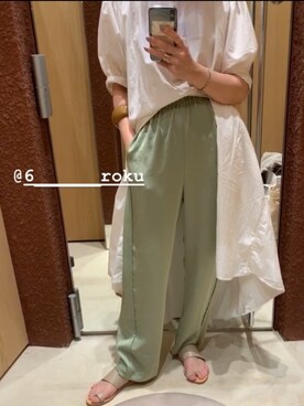 「LAKOLE（ラコレ）のアイテム（シャツワンピース）」を使った、TOMOKAさん（レディース・163cm）の夏コーディネート