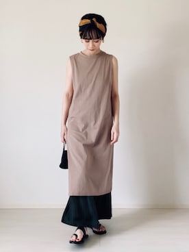 「JEANASIS（ジーナシス）のアイテム（ワンピース/ドレス）」を使った、TOMOKAさん（レディース・163cm）の夏コーディネート