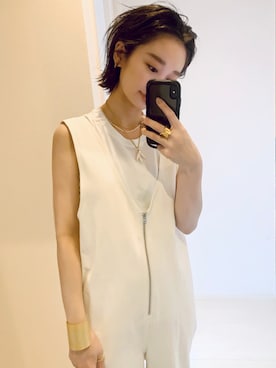 「PAPILLONNER（パピヨネ）のアイテム（アクセサリー）」を使った、TOMOKAさん（レディース・162cm）の夏コーディネート
