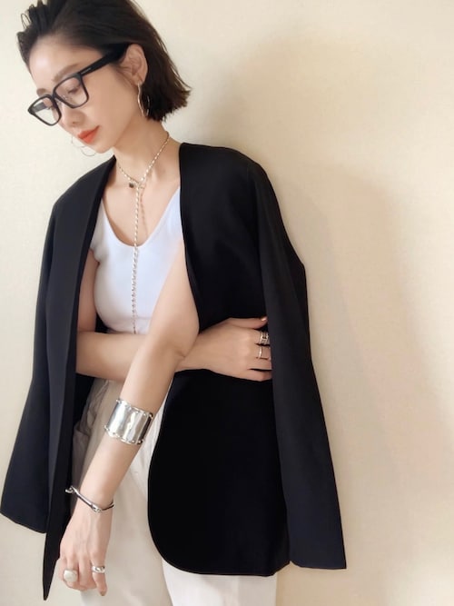 ノーカラージャケット（ノーカラージャケット）｜antiqua（アンティカ