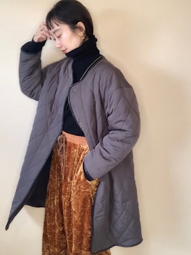 「AZUL ENCANTO（アズールエンカント）のアイテム（ジャケット/アウター）」を使った、TOMOKAさん（レディース・162cm）の秋コーディネート