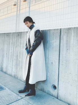 「Solace（ソレイス）のアイテム（ジャケット/アウター）」を使った、TOMOKAさん（レディース・162cm）の冬コーディネート
