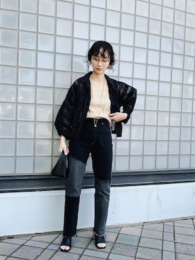 「CURRENTAGE（カレンテージ）のアイテム（トップス）」を使った、TOMOKAさん（レディース・162cm）の春コーディネート