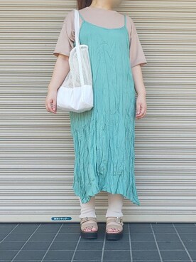 「ワッシャースカート」｜「アイテム（ワンピース/ドレス）」を使った、𝕛𝕦𝕟𝕔𝕠 さん（レディース・160cm）の夏コーディネート