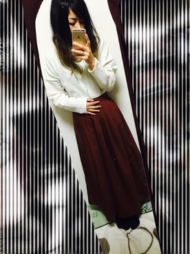 「w closet（ダブルクローゼット）のアイテム（パンツ、ブラウン系）」を使った、Hayasiさん（レディース・158cm）の冬コーディネート