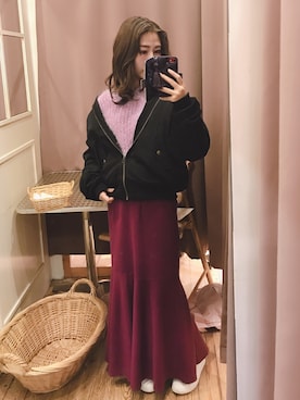 園美さん（レディース・155cm）の冬コーディネート