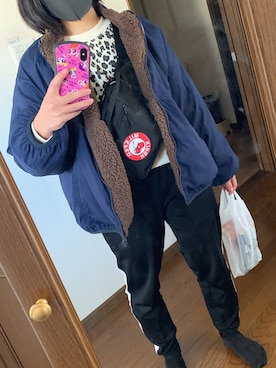 「RAY CASSIN（レイカズン）のアイテム（マウンテンパーカー）」を使った、げってぃさん（レディース・152cm）の冬コーディネート