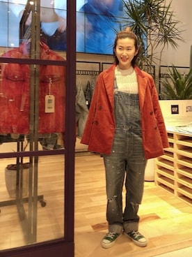 「GAP（ギャップ）のアイテム（テーラードジャケット）」を使った、GapJapanさん（レディース・157cm）の秋コーディネート