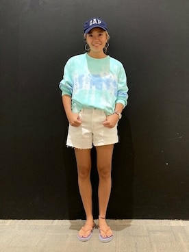 「ふんわり」｜「アイテム（スウェット）」を使った、GapJapanさん（レディース・150cm）の夏コーディネート
