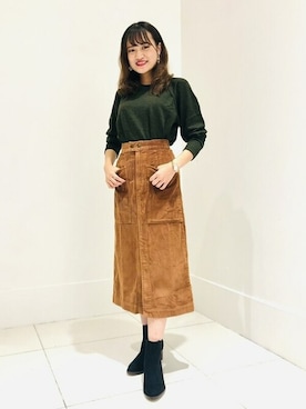 「着やせコーデ」｜GapJapanさん（レディース・156cm）の秋コーディネート