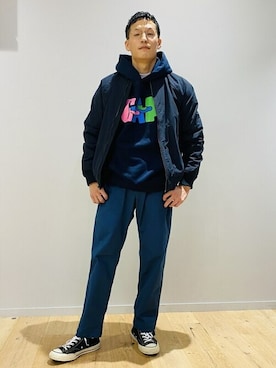 「GAP（ギャップ）のアイテム（ブルゾン）」を使った、GapJapanさん（メンズ・175cm）の秋コーディネート