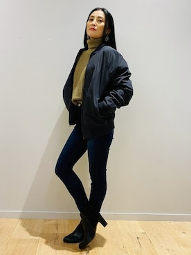 「GAP（ギャップ）のアイテム（ブルゾン）」を使った、GapJapanさん（レディース・153cm）の秋コーディネート