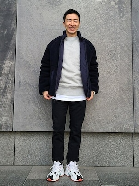 「GAP（ギャップ）のアイテム（ブルゾン）」を使った、GapJapanさん（メンズ・166cm）の秋コーディネート