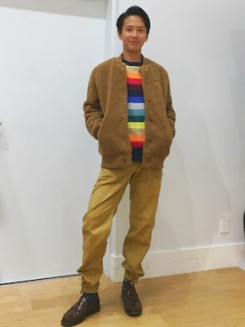 「GAP（ギャップ）のアイテム（ブルゾン）」を使った、GapJapanさん（メンズ・168cm）の冬コーディネート