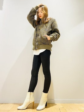 「GAP（ギャップ）のアイテム（ブルゾン）」を使った、GapJapanさん（レディース・165cm）の冬コーディネート