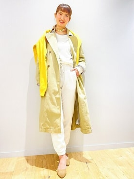 「GAP（ギャップ）のアイテム（トレンチコート）」を使った、GapJapanさん（レディース・158cm）の冬コーディネート