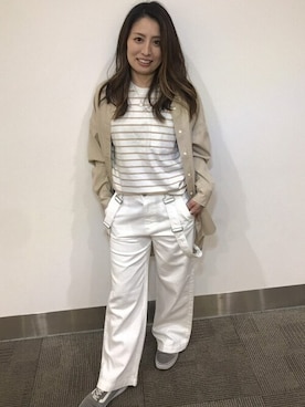 「GAP（ギャップ）のアイテム（サロペット/オーバーオール）」を使った、GapJapanさん（レディース・158cm）の春コーディネート