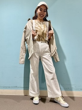 「GAP（ギャップ）のアイテム（サロペット/オーバーオール）」を使った、GapJapanさん（レディース・161cm）の春コーディネート