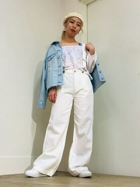 「GAP（ギャップ）のアイテム（サロペット/オーバーオール）」を使った、GapJapanさん（レディース・155cm）の春コーディネート