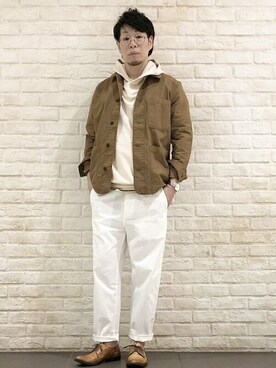 「GAP（ギャップ）のアイテム（カバーオール）」を使った、GapJapanさん（メンズ・178cm）の春コーディネート