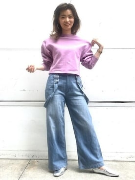 「GAP（ギャップ）のアイテム（サロペット/オーバーオール）」を使った、GapJapanさん（レディース・165cm）の春コーディネート