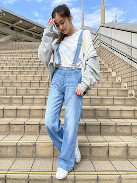 「GAP（ギャップ）のアイテム（サロペット/オーバーオール）」を使った、GapJapanさん（レディース・157cm）の春コーディネート