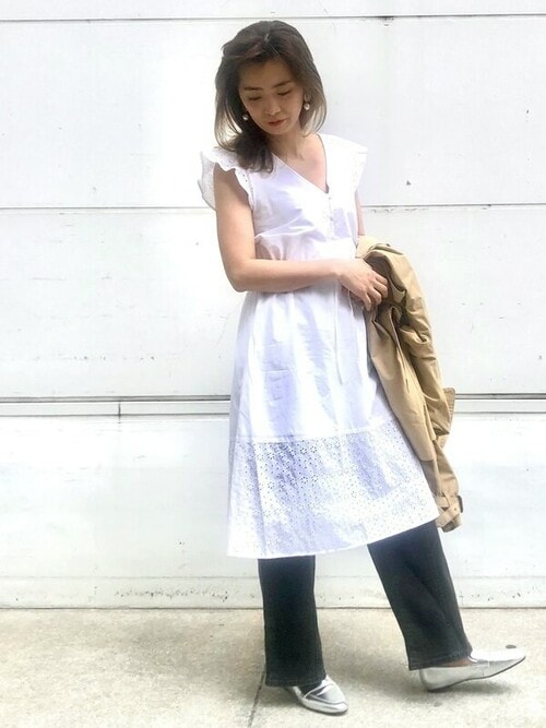 セール】アイレット ミディワンピース（ワンピース）｜GAP