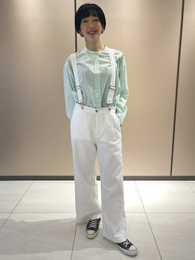 「GAP（ギャップ）のアイテム（サロペット/オーバーオール）」を使った、GapJapanさん（レディース・165cm）の春コーディネート