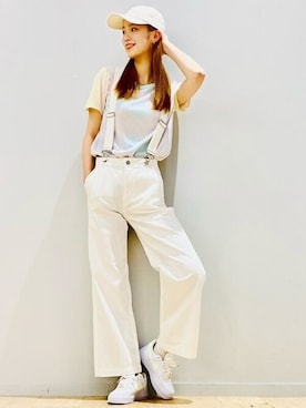 「GAP（ギャップ）のアイテム（サロペット/オーバーオール）」を使った、GapJapanさん（レディース・165cm）の春コーディネート