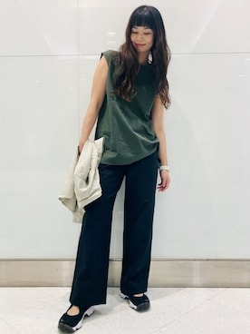「リネン素材」｜GapJapanさん（レディース・166cm）の春コーディネート