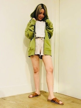 「アクティブ」｜「アイテム（パーカー）」を使った、GapJapanさん（レディース・159cm）の春コーディネート