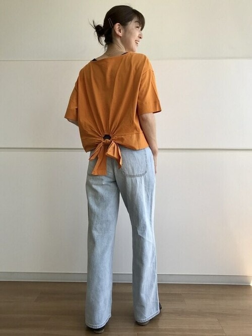 セール】ライトウォッシュ ワイドレッグ ハリウッドジーンズ