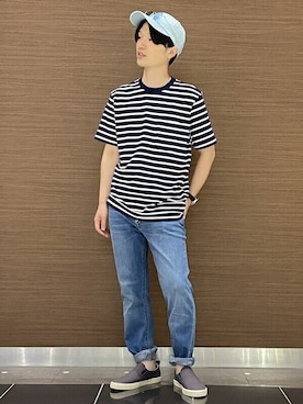 「ボーター」｜GapJapanさん（メンズ・170cm）の夏コーディネート