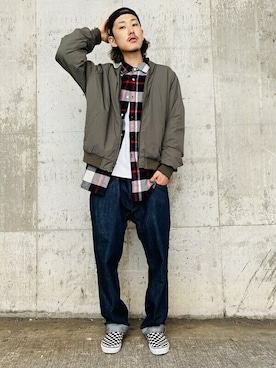 「GAP（ギャップ）のアイテム（ブルゾン）」を使った、GapJapanさん（メンズ・178cm）の秋コーディネート