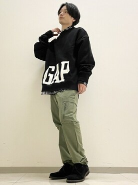 「カンガルーポケット」｜GapJapanさん（メンズ・170cm）の秋コーディネート