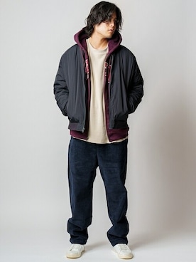 「GAP（ギャップ）のアイテム（ブルゾン）」を使った、GapJapanさん（メンズ・180cm）の秋コーディネート