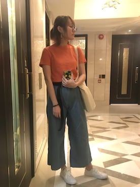 「GRL（グレイル）のアイテム（ピアス（両耳用））」を使った、藍さん（レディース・163cm）の夏コーディネート