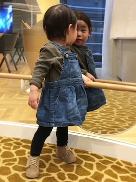 「1歳半」｜「アイテム（オールインワン・サロペット）」を使った、1歳コーディネート さん（キッズ・70cm）の春コーディネート