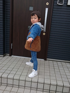 「BREEZE（ブリーズ）のアイテム（マウンテンパーカー）」を使った、じぇんさん（キッズ・100cm）の冬コーディネート