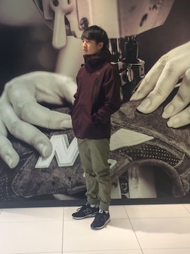 「NEW BALANCE（ニューバランス）のアイテム（ジャケット/アウター）」を使った、NEWBALANCEAOYAMAさん（メンズ・165cm）の冬コーディネート