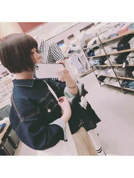 「マーガレット・ハウエル(MARGARET HOWELL)」｜「アイテム（デニムジャケット）」を使った、mmmさん（レディース・157cm）の春コーディネート