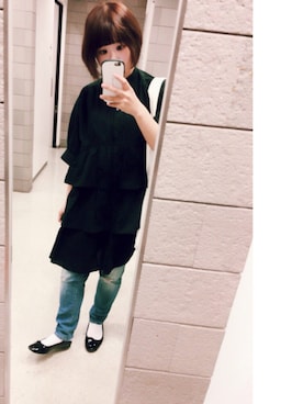 「マーガレット・ハウエル(MARGARET HOWELL)」｜「アイテム（ワンピース/ドレス）」を使った、mmmさん（レディース・157cm）の春コーディネート