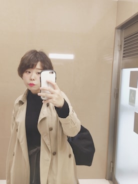 「ニコアンド」｜「アイテム（トレンチコート）」を使った、mmmさん（レディース・157cm）の秋コーディネート